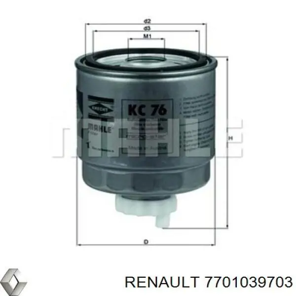 Comprar 7701039703 Renault (RVI) Filtro diesel