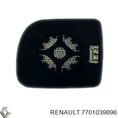 Cristal de espejo retrovisor exterior izquierdo 7701039896 Renault (RVI)