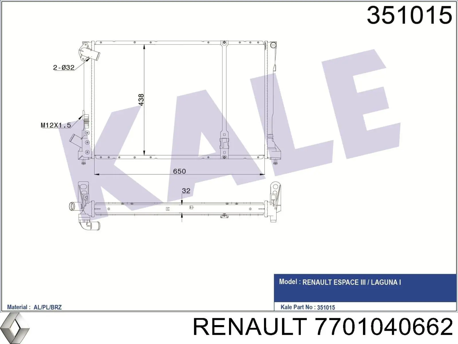 351015 Kale radiador