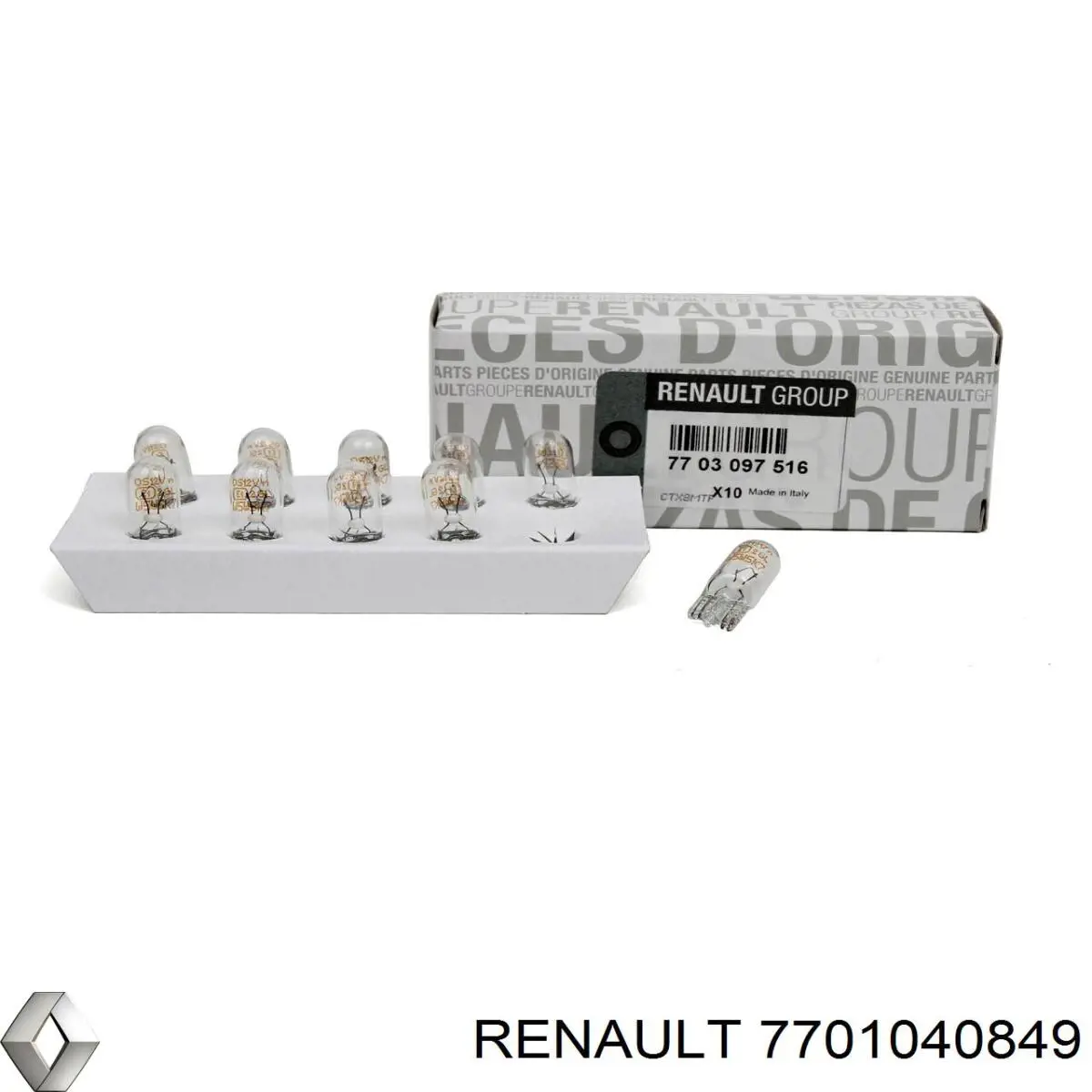 Lámpara halógena 7701040849 Renault (RVI)