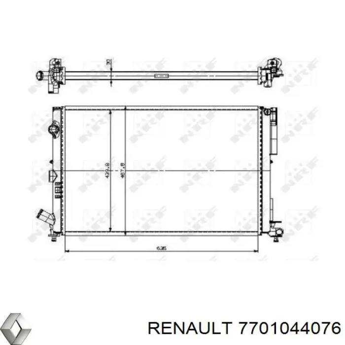 7701044076 Renault (RVI) radiador