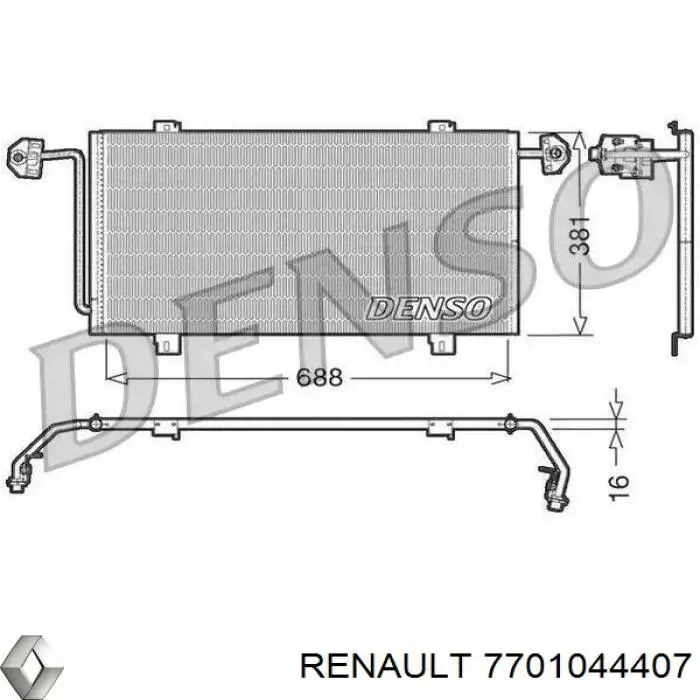 7701044407 Renault (RVI) condensador aire acondicionado