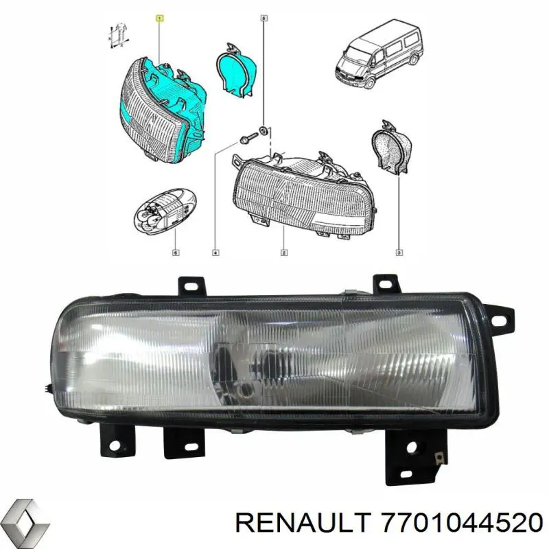 Faro derecho Renault (RVI) 7701044520 precio, desde 86,14 EUR