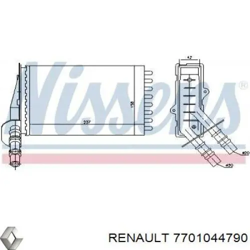 Radiador de calefacción Renault (RVI) 7701044790 precio, desde 22,72 EUR