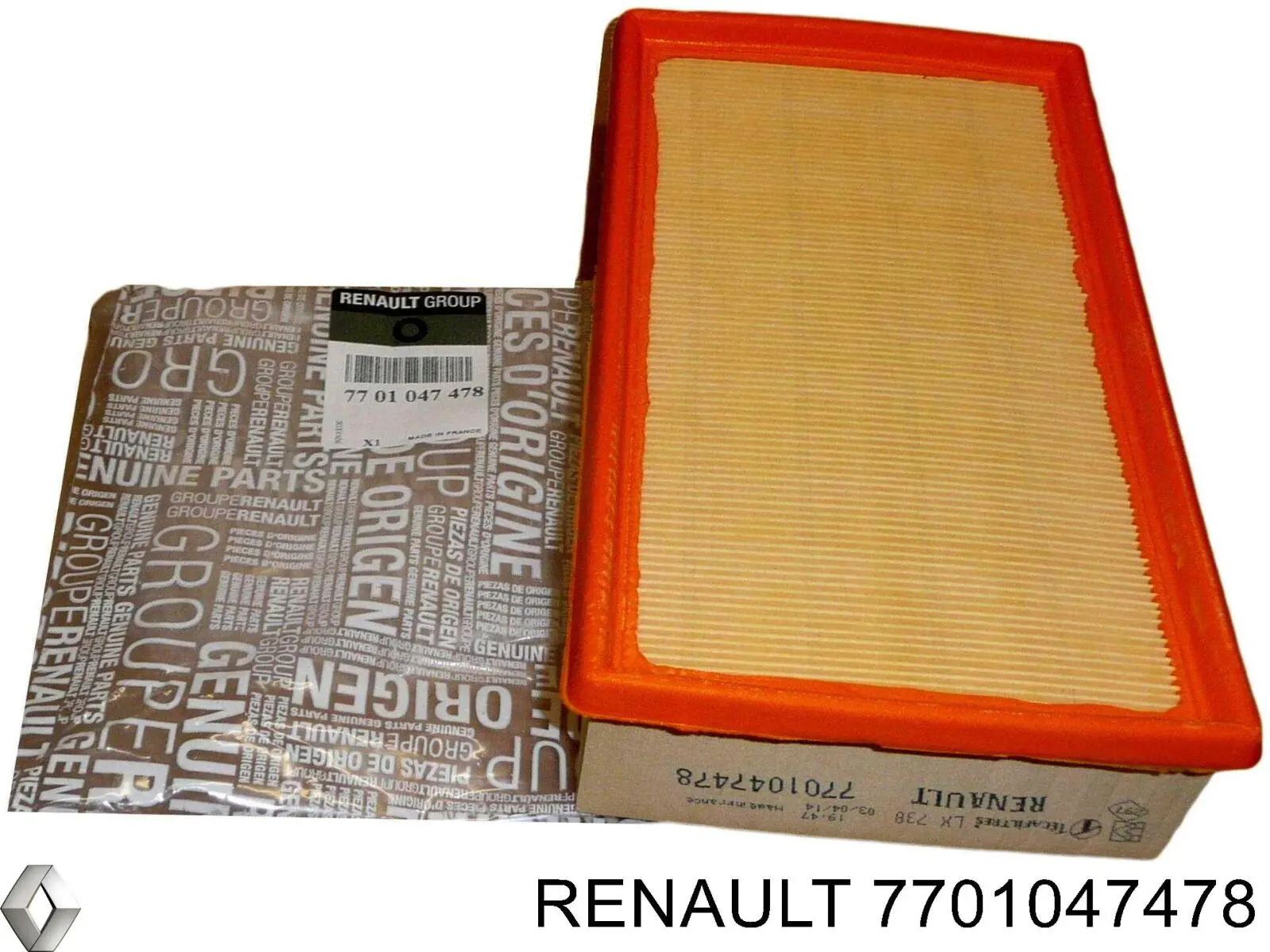 7701047478 Renault (RVI) filtro de aire