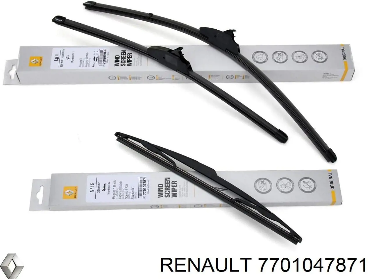 Limpiaparabrisas traseros 7701047871 Renault (RVI)
