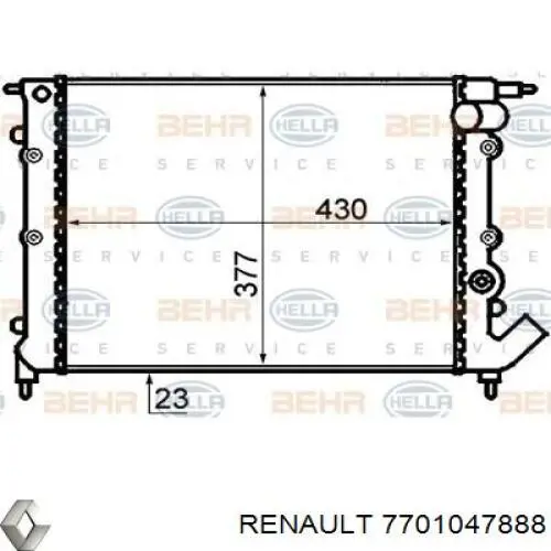 7701047888 Renault (RVI) radiador