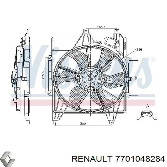 Ventilador, refrigeración del motor para Renault Clio (SB0)