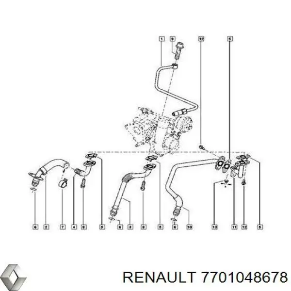Junta de manguera de drenaje de aceite de turbina 0135100QAB Nissan/Infiniti