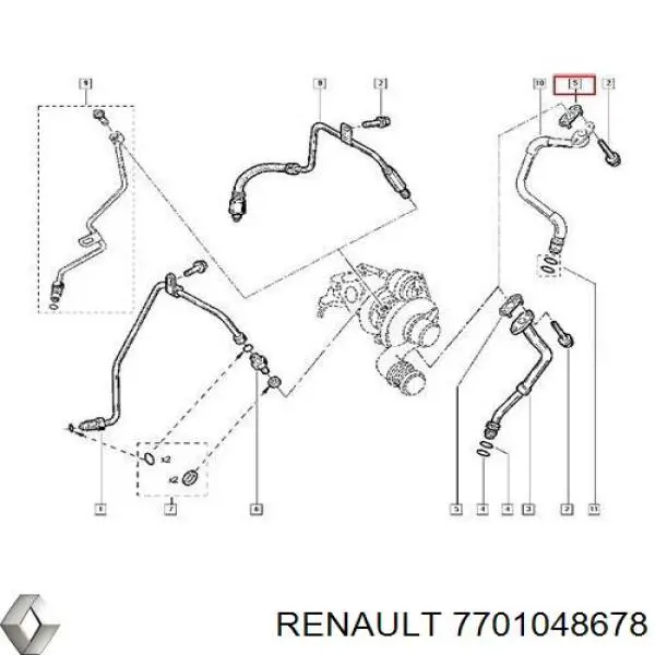 Comprar 0135100QAB Nissan/Infiniti Junta de manguera de drenaje de aceite de turbina