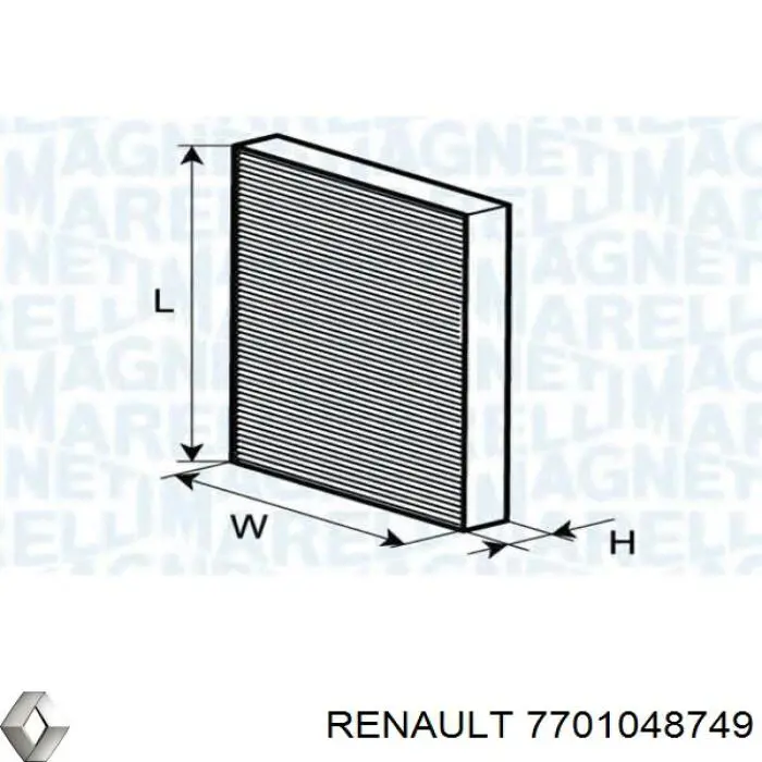 Comprar 7701048749 Renault (RVI) Filtro de aire del habitáculo