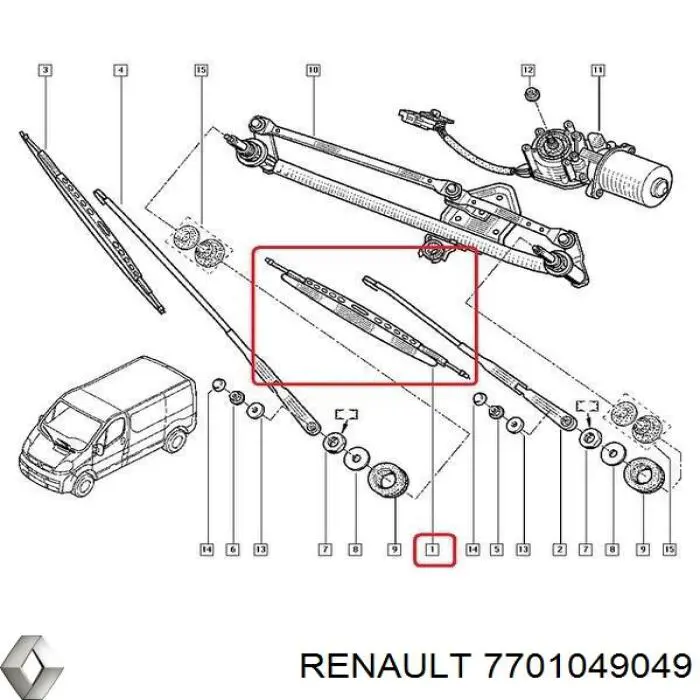 Comprar 7701049049 Renault (RVI) Escobilla del limpiaparabrisas del lado del conductor