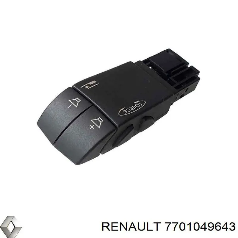 7701049643 Renault (RVI) conmutador en la columna de dirección con función de control radio