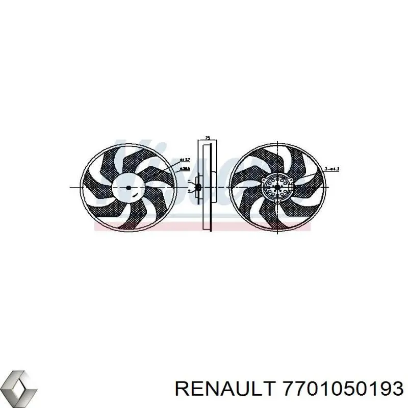 Ventilador de radiador Renault (RVI) 7701050193 precio, desde 107,53 EUR