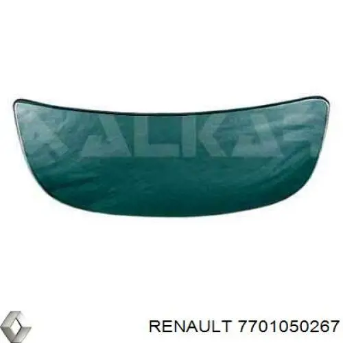 Cristal de espejo retrovisor exterior izquierdo 7701050267 Renault (RVI)