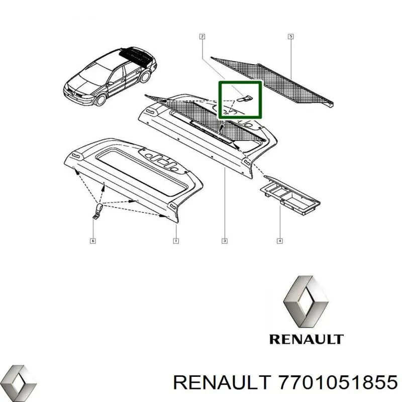 7701051855 Renault (RVI) aireador salpicadero izquierdo