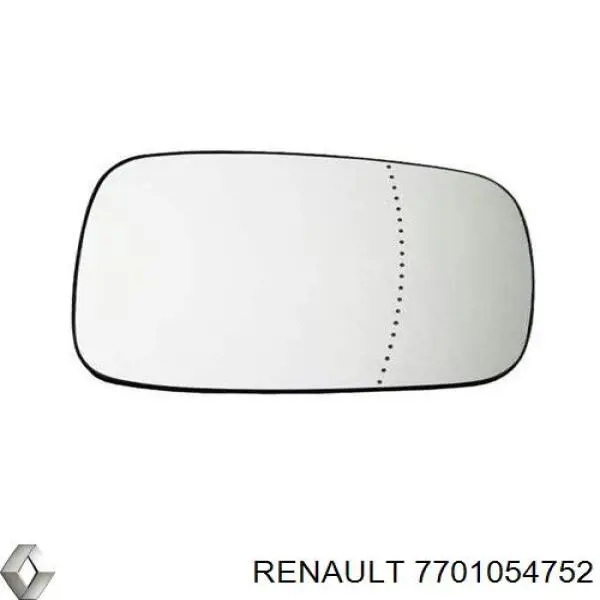 7701054752 Renault (RVI) cristal de espejo retrovisor exterior izquierdo