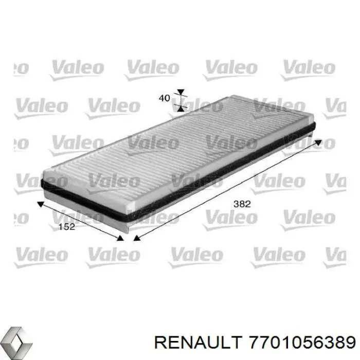 7701056389 Renault (RVI) filtro de habitáculo