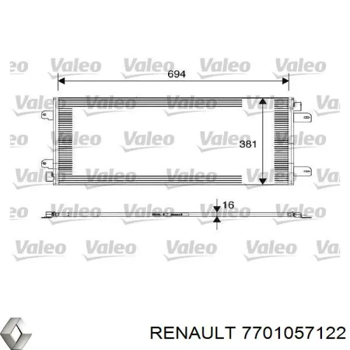 Aire acondicionado capacitor Renault (RVI) 7701057122 precio, desde 83,57 EUR
