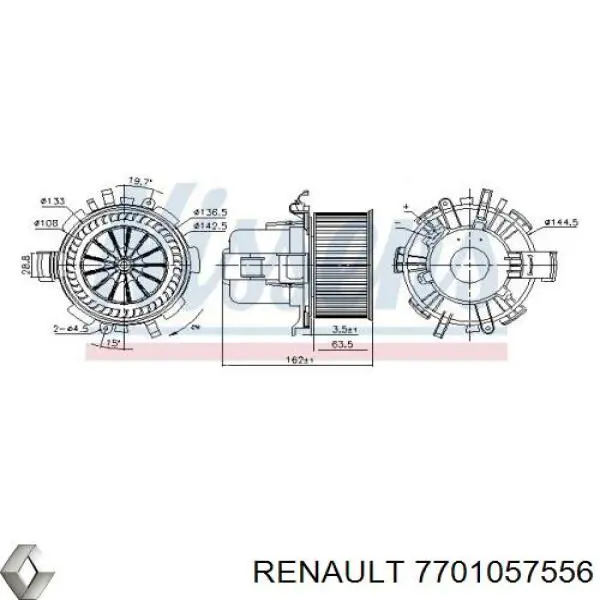 7701057556 Renault (RVI) motor eléctrico, ventilador habitáculo