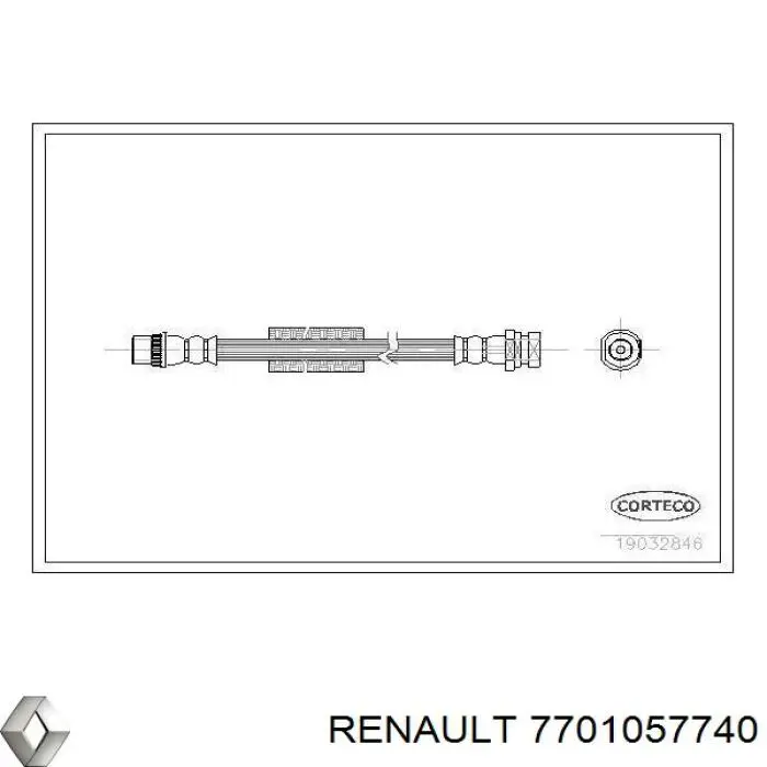 7701057740 Renault (RVI) tubo flexible de frenos trasero derecho