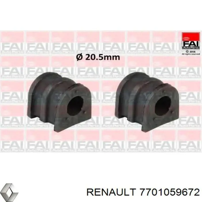 7701059672 Renault (RVI) Buje de barra estabilizadora delantera