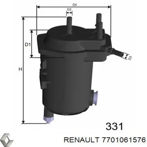 Comprar 7701061576 Renault (RVI) Filtro diesel