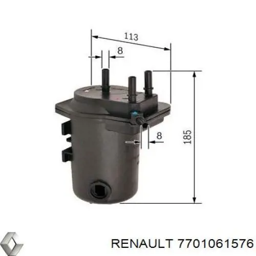 Filtro de combustible 7701061576 Renault (RVI)
