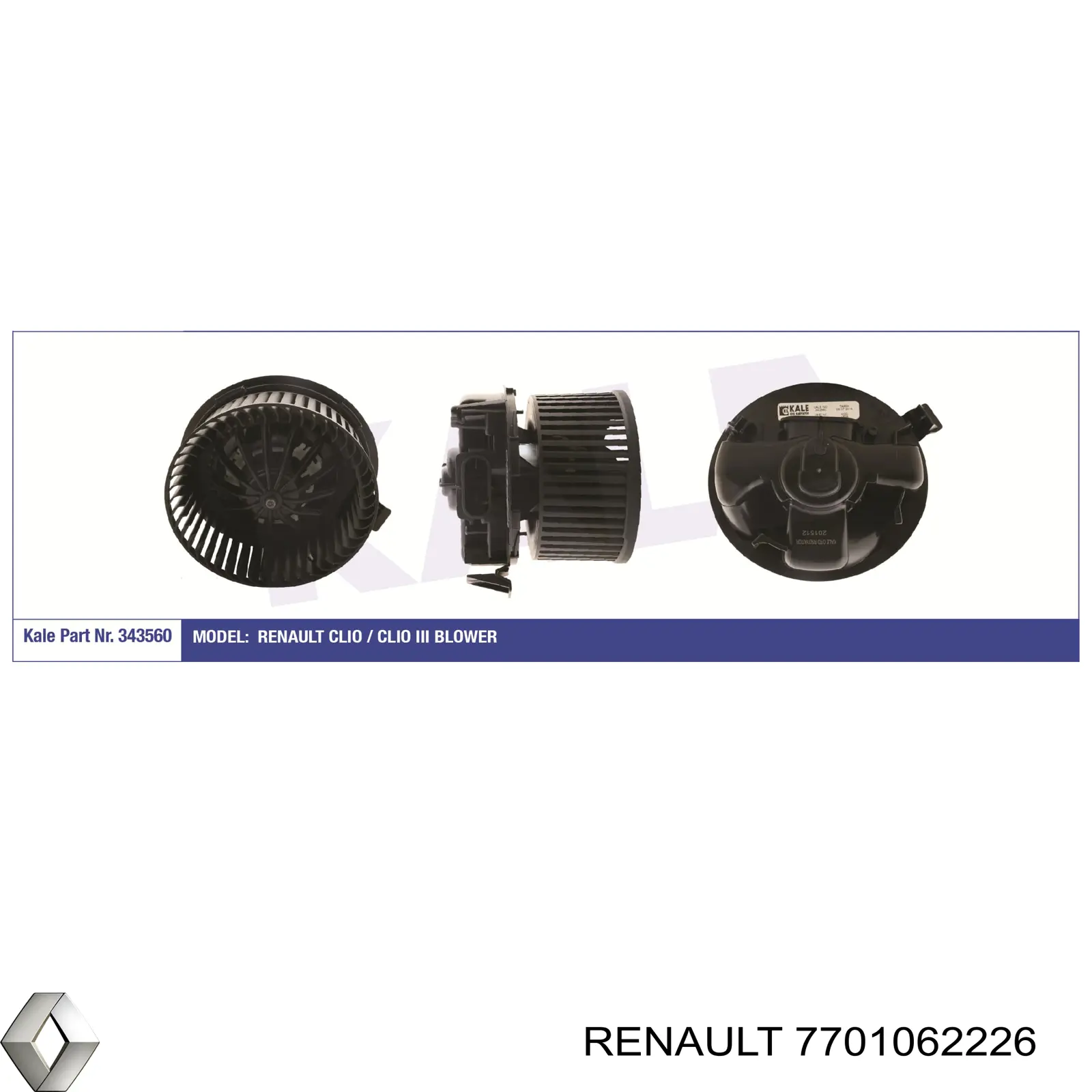 Ventilador de calefacción Renault (RVI) 7701062226 precio, desde 74,05 EUR