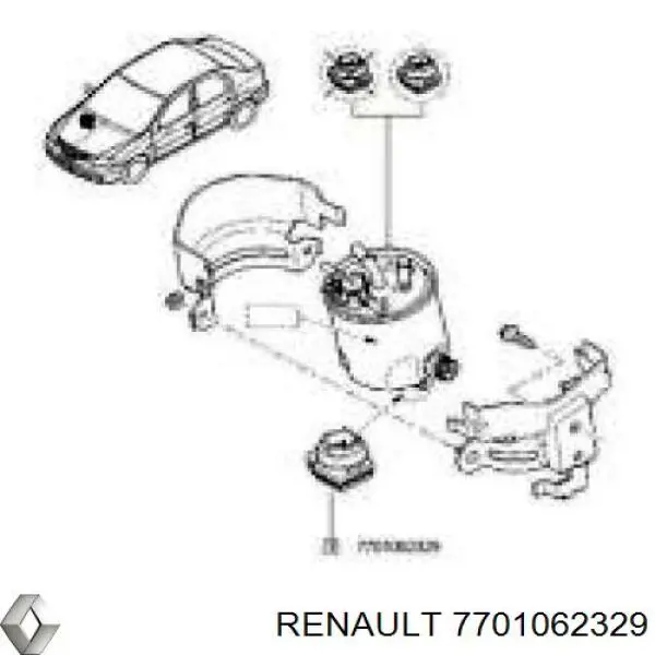 Sensor De Nivel De Agua Del Filtro De Combustible para Renault LOGAN (LS)
