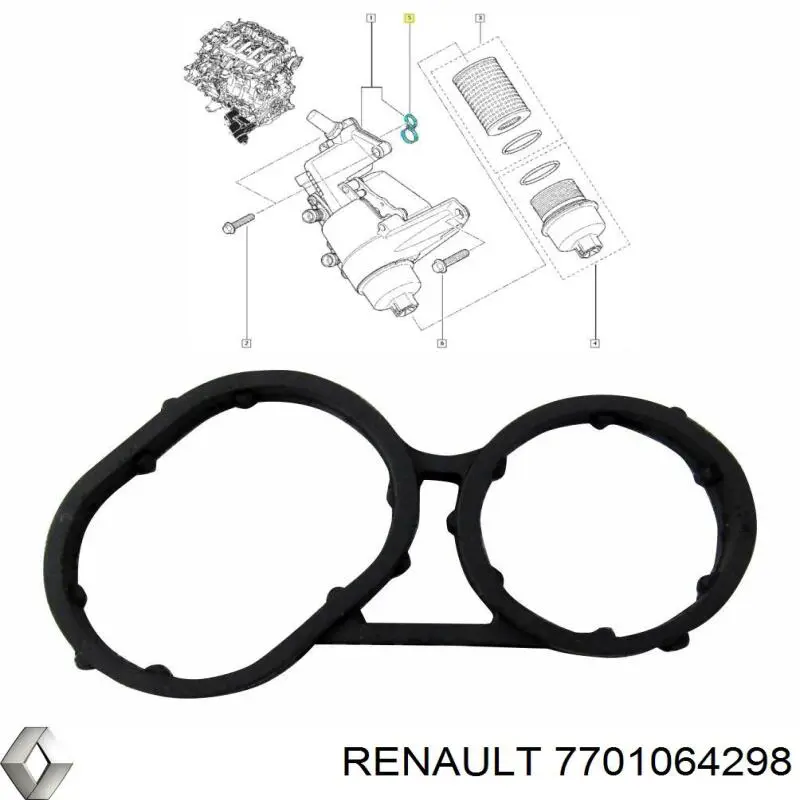 Junta del adaptador del filtro de aceite Renault (RVI) 7701064298 precio, desde 13,99 EUR
