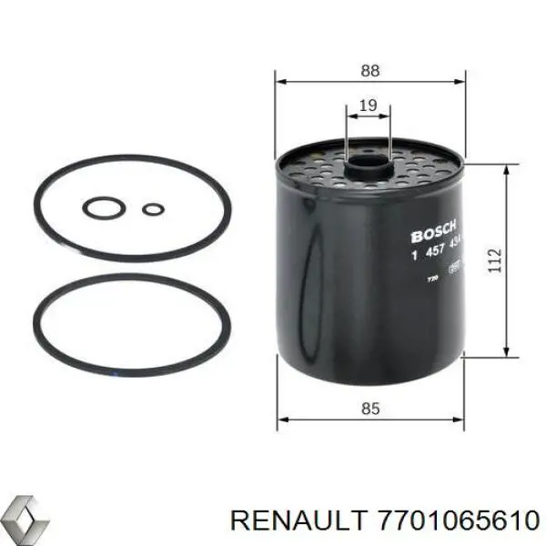 7701065610 Renault (RVI) filtro combustible