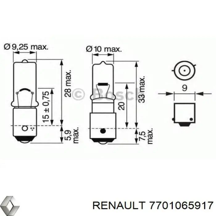 Bombilla, Luz de gálibo, Delantera para Renault Scenic (JM0)