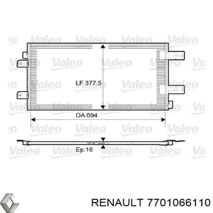 Comprar 7701066110 Renault (RVI) Condensador de aire acondicionado