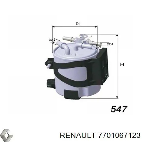 Comprar 7701067123 Renault (RVI) Filtro diesel