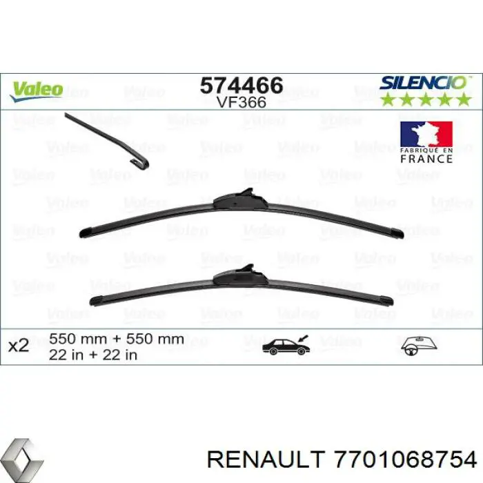 Comprar 7701068754 Renault (RVI) Escobilla del limpiaparabrisas del lado del conductor