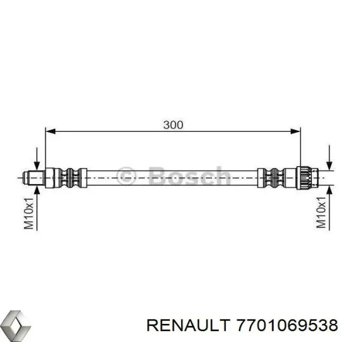 7701069538 Renault (RVI) latiguillo de freno delantero