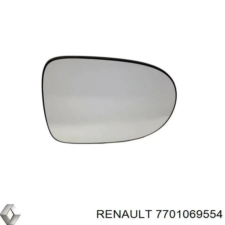 Cristal de espejo retrovisor 7701069554 Renault (RVI)