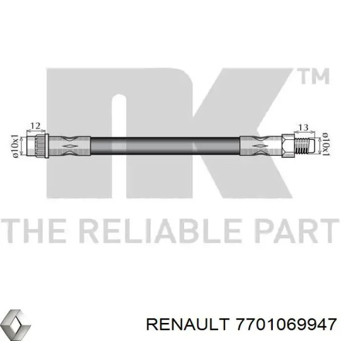 7701069947 Renault (RVI) latiguillo de freno delantero