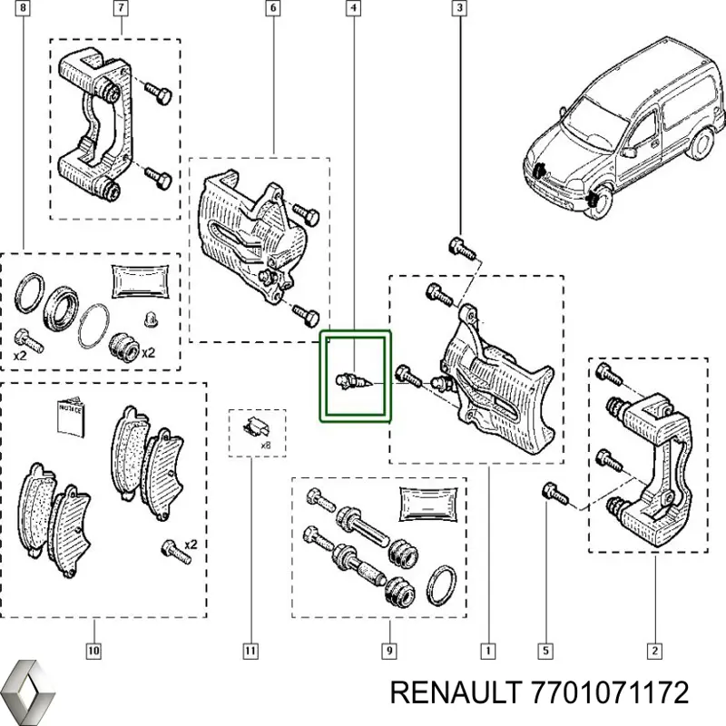 Cilindro de freno de rueda trasera Renault (RVI) 7701071172 precio, desde 3,02 EUR