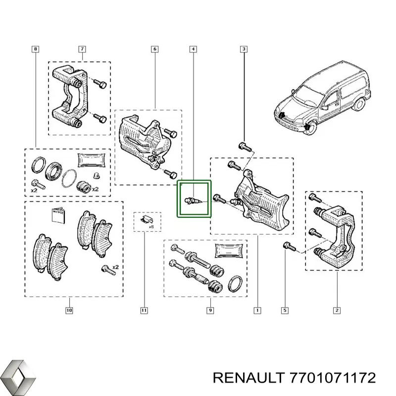 Comprar 7701071172 Renault (RVI) Cilindro de freno de rueda trasera