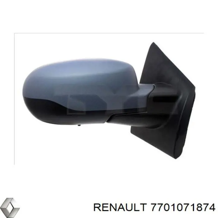 Superposicion(Cubierta) De Espejo Retrovisor Derecho para Renault Clio (BR01, CR01)