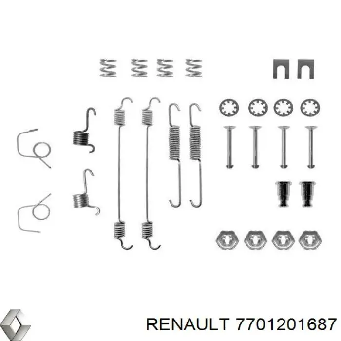 7701201687 Renault (RVI) kit de montaje, zapatas de freno traseras