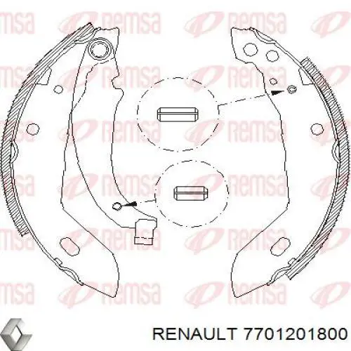 7701201800 Renault (RVI) zapatas de frenos de tambor traseras