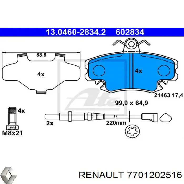 Pastillas de freno delanteras Peugeot 205 2 20A, C