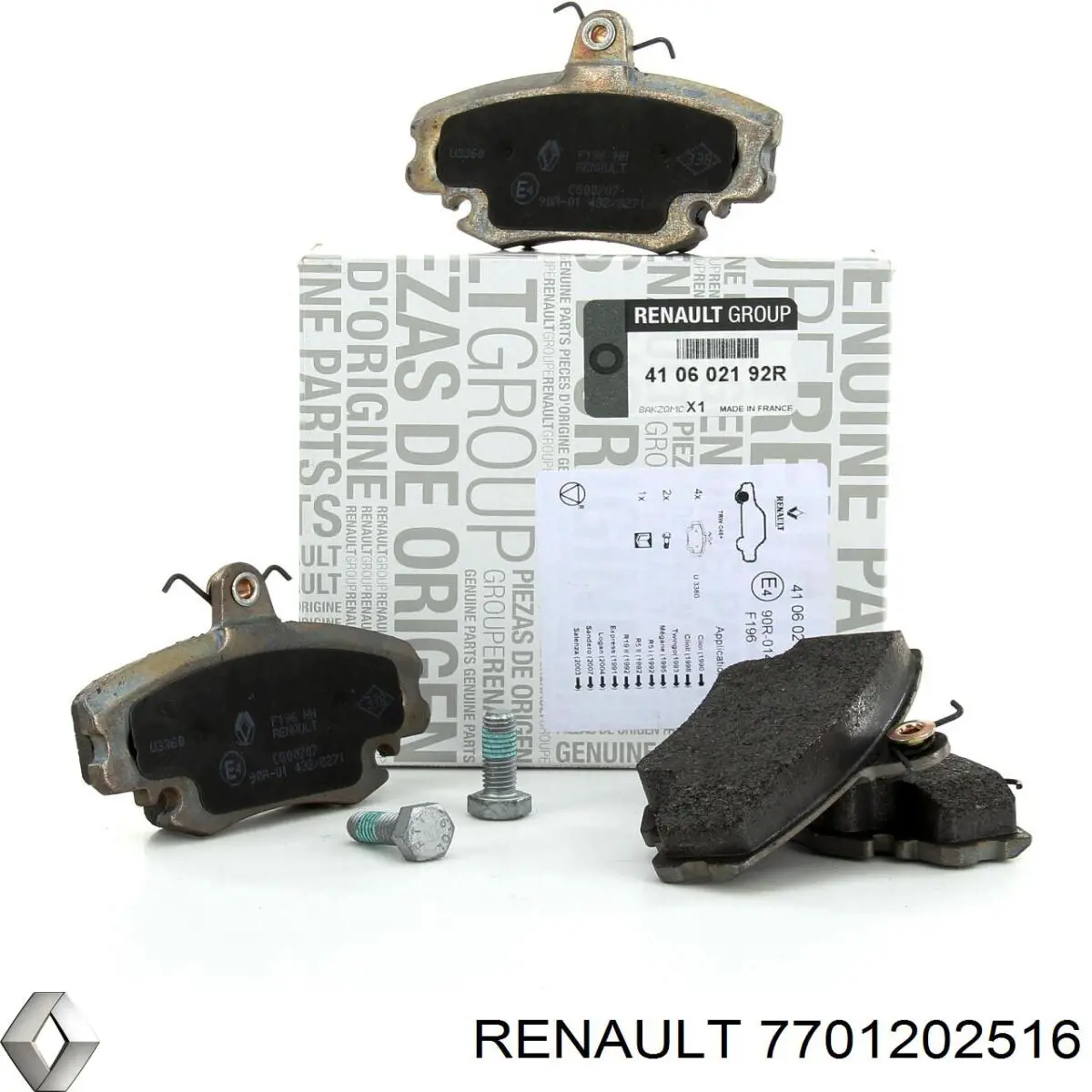 7701202516 Renault (RVI) pastillas de freno delanteras