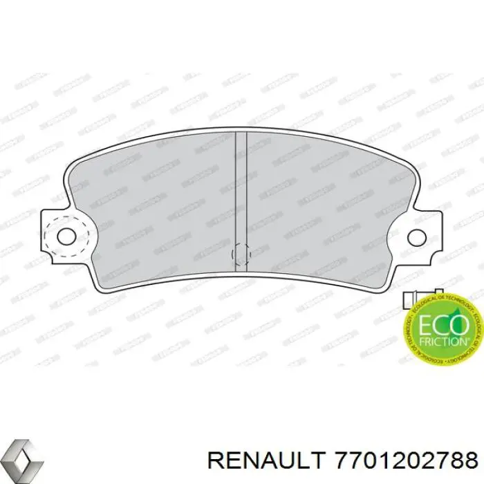 Pastillas de freno traseras 7701202788 Renault (RVI)