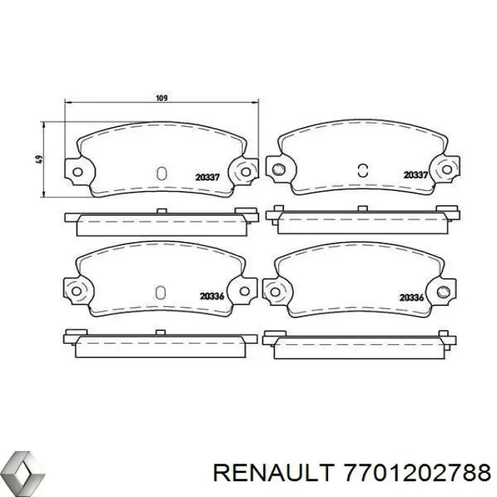 Pastillas traseras de freno Renault (RVI) 7701202788 precio, desde 20,90 EUR