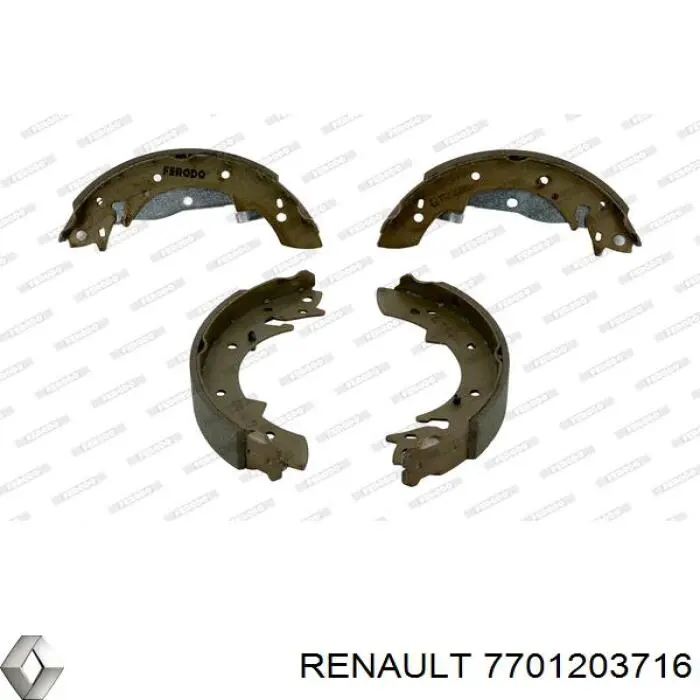 7701203716 Renault (RVI) zapatas de frenos de tambor traseras