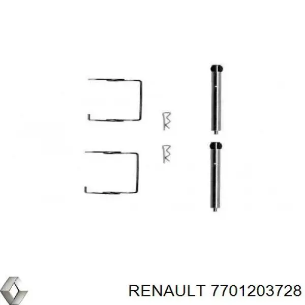 7701203728 Renault (RVI) conjunto de muelles almohadilla discos traseros